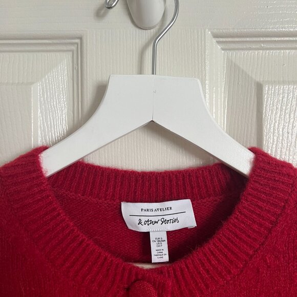& Other Stories Red Wool Cardigan Size S (US) - Picture 4 of 7